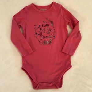 🎁Bundle 4 Free! 24 Mo. Long Sleeve “My Favorite” Pink Onesie
